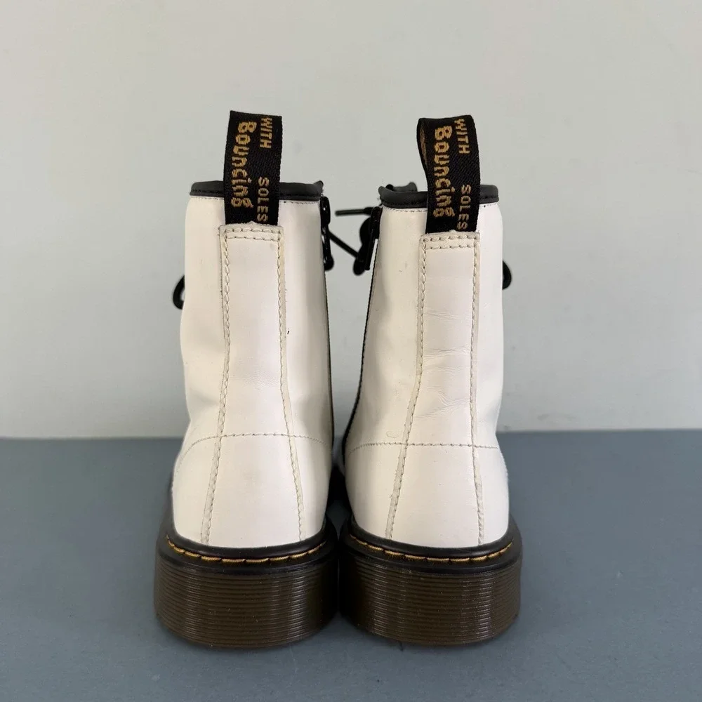 Dr. Martens 1460 Boots White Leather 8 Eye‎ Lace Up Combat Shoes